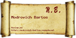 Modrovich Bartos névjegykártya